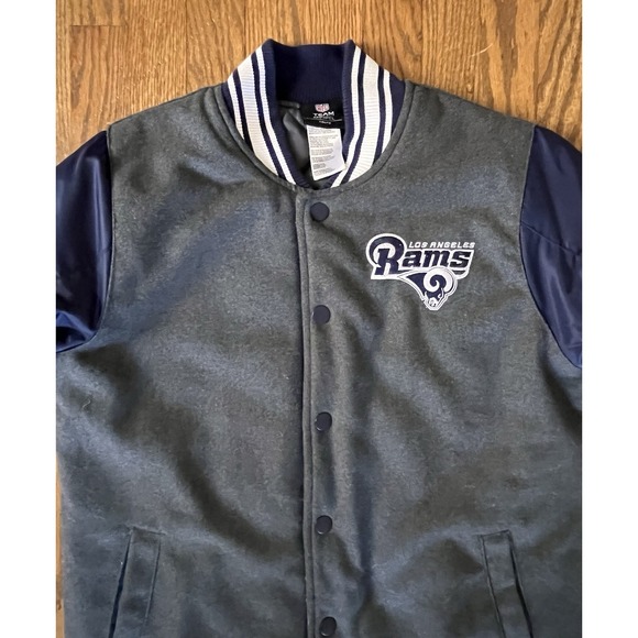 Los Angeles Rams NFL‎ Apparel Varsity Letterman Jacket Youth Large Blue Grey - Picture 2 of 9